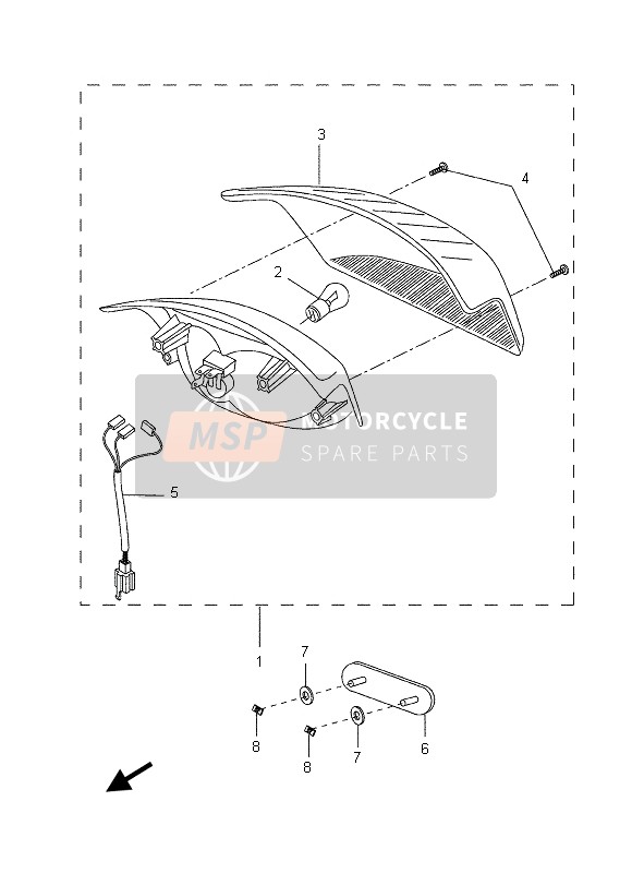 Yamaha CW50 2013 RÜCKLICHT für ein 2013 Yamaha CW50